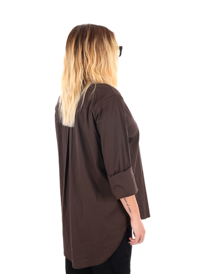 CAMICIA LUNGA MISS LOVE DA DONNA  MARRONE