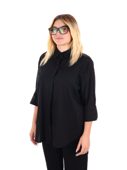 CAMICIA LUNGA MISS LOVE DA DONNA NERO