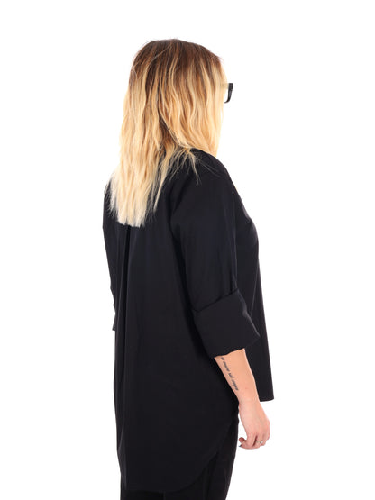 CAMICIA LUNGA MISS LOVE DA DONNA NERO
