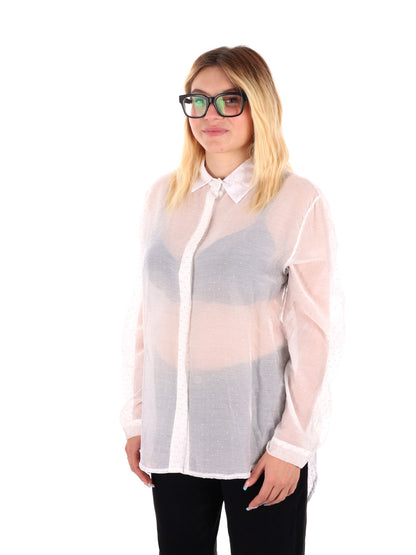 CAMICIA LUNGA CON STRASS MISS LOVE DA DONNA BIANCO