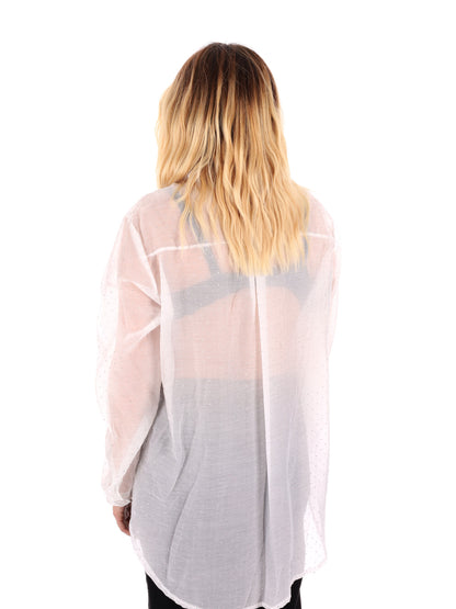 CAMICIA LUNGA CON STRASS MISS LOVE DA DONNA BIANCO