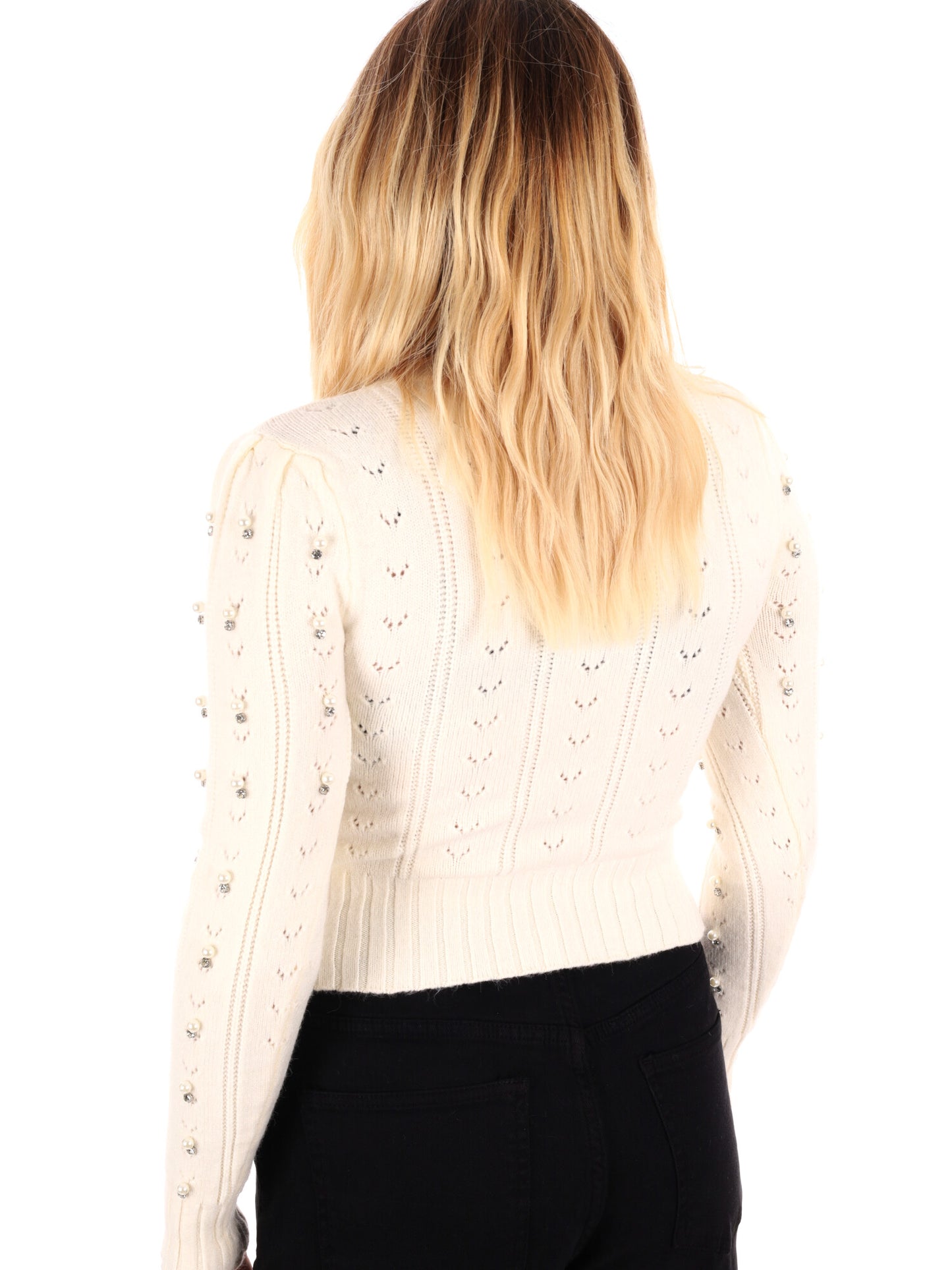 MAGLIA CROP CON PERLE MISS LOVE DA DONNA PANNA