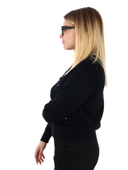 PULLOVER CON FIORI MISS LOVE DA DONNA NERO