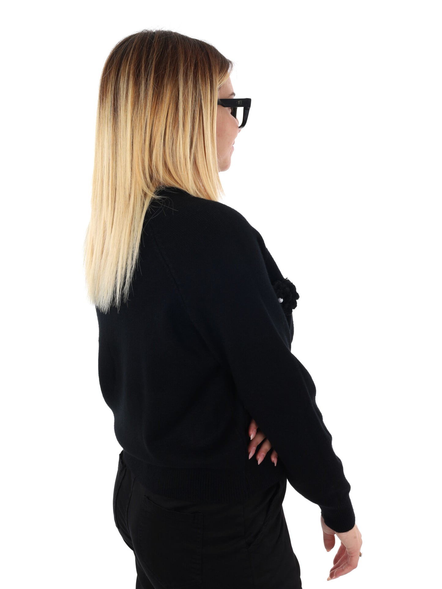 PULLOVER CON FIORI MISS LOVE DA DONNA NERO