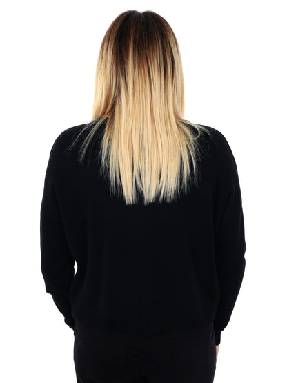 PULLOVER CON STRASS MISS LOVE DA DONNA NERO