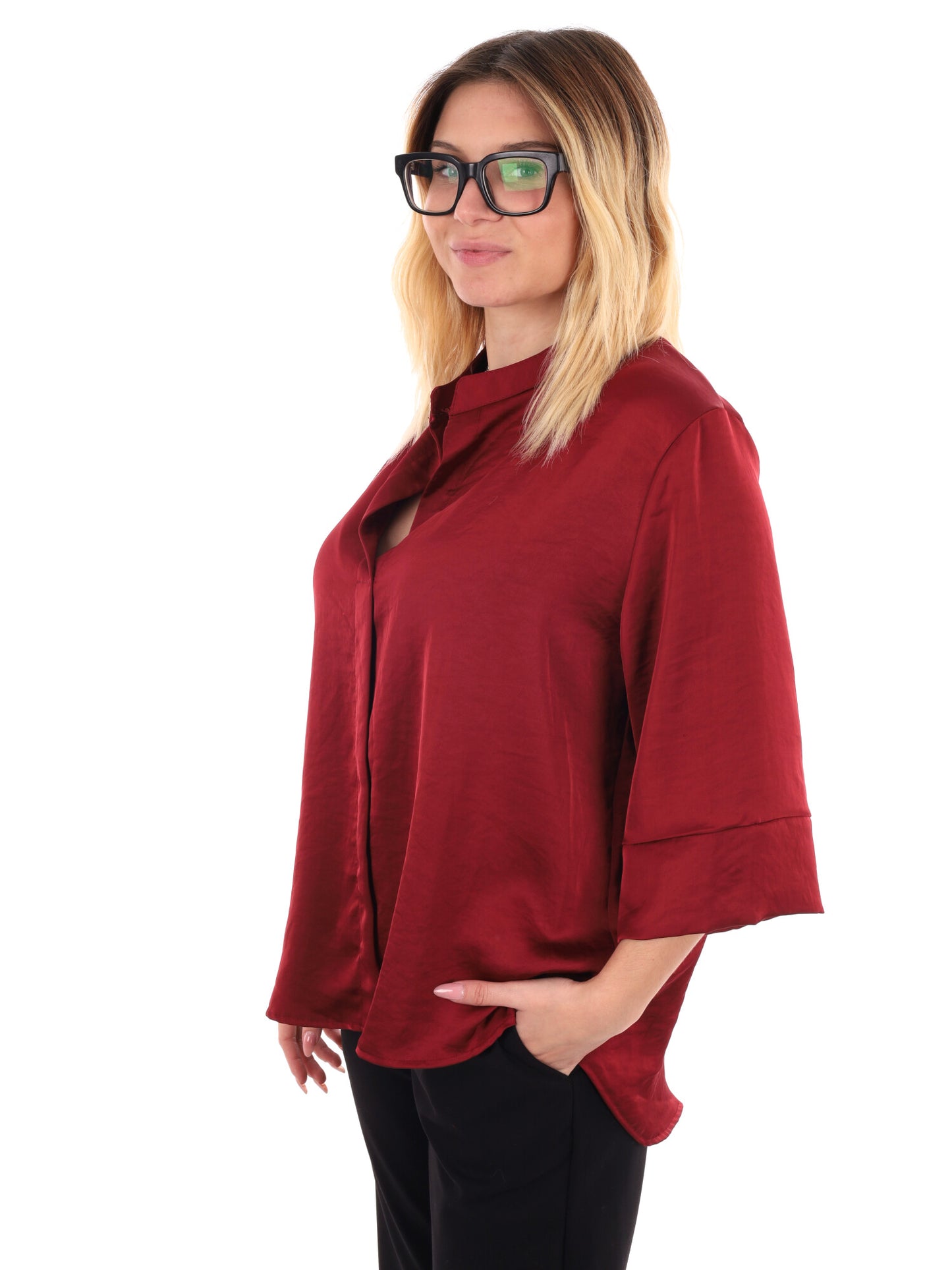 CAMICIA KIMONO MISS LOVE DA DONNA BORDEAUX