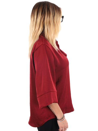 CAMICIA KIMONO MISS LOVE DA DONNA BORDEAUX