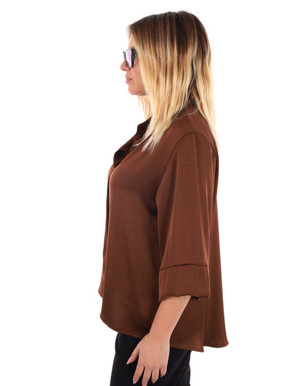 CAMICIA KIMONO MISS LOVE DA DONNA MARRONE