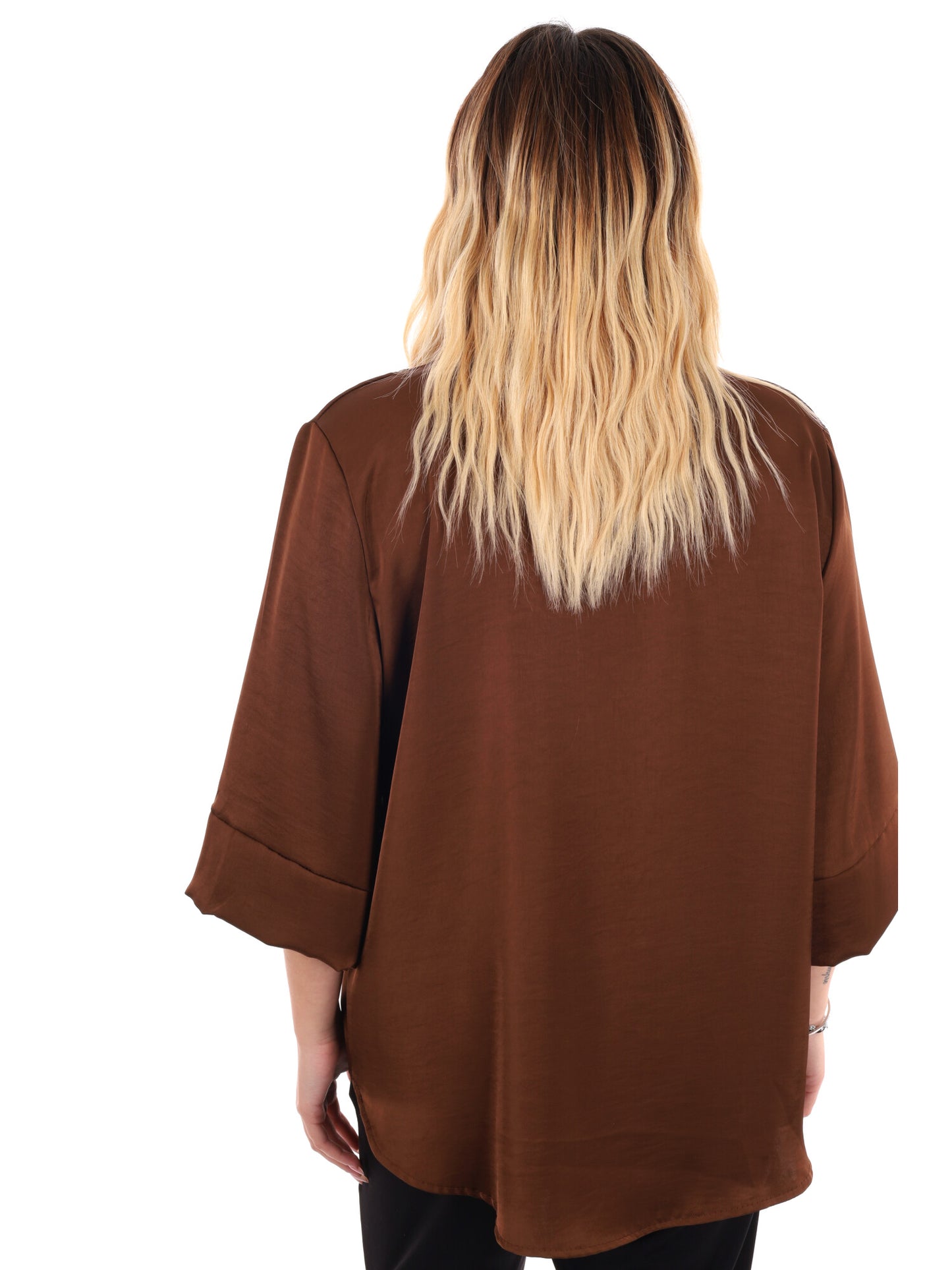 CAMICIA KIMONO MISS LOVE DA DONNA MARRONE