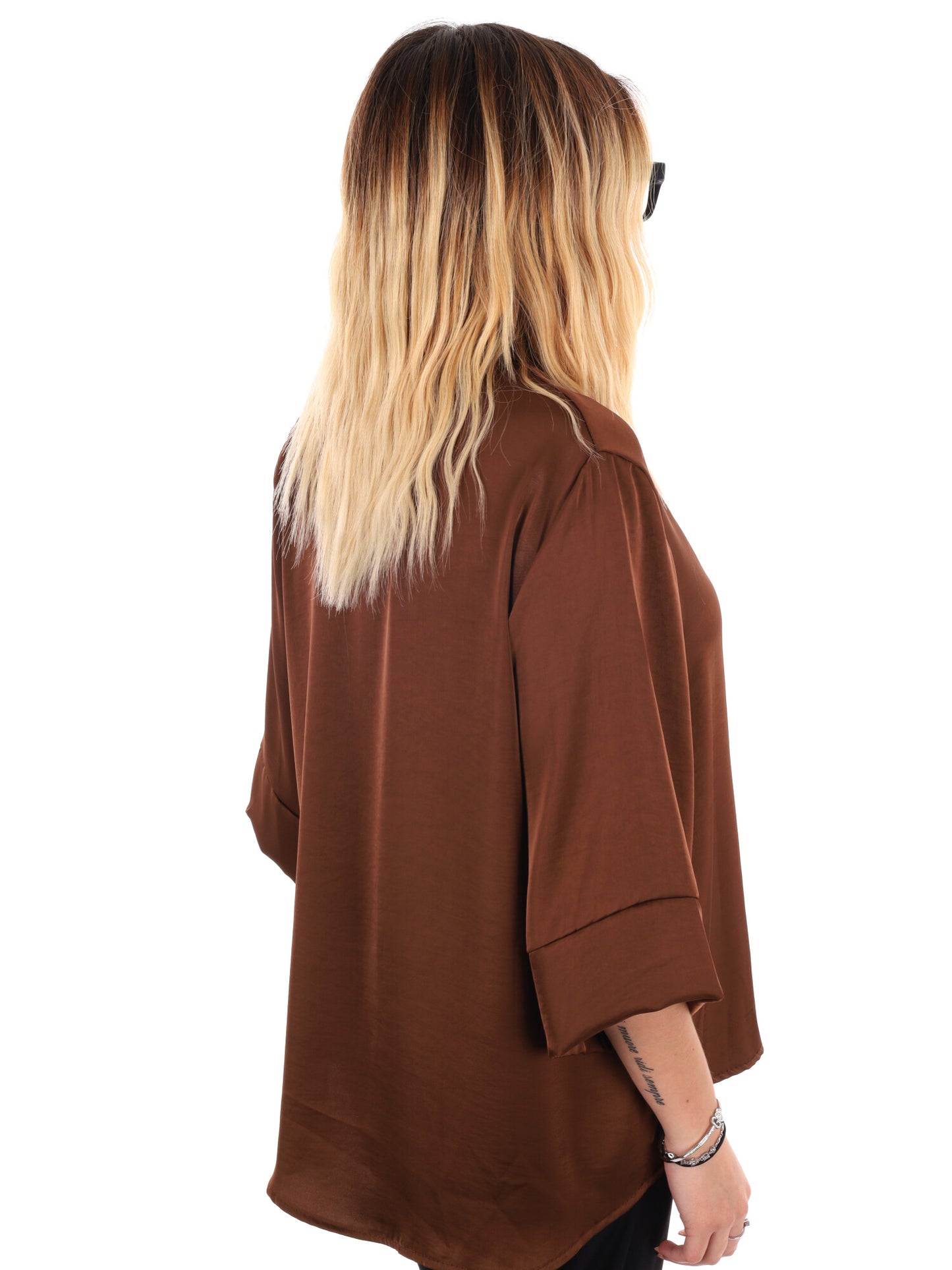 CAMICIA KIMONO MISS LOVE DA DONNA MARRONE