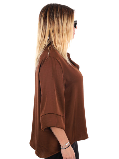 CAMICIA KIMONO MISS LOVE DA DONNA MARRONE