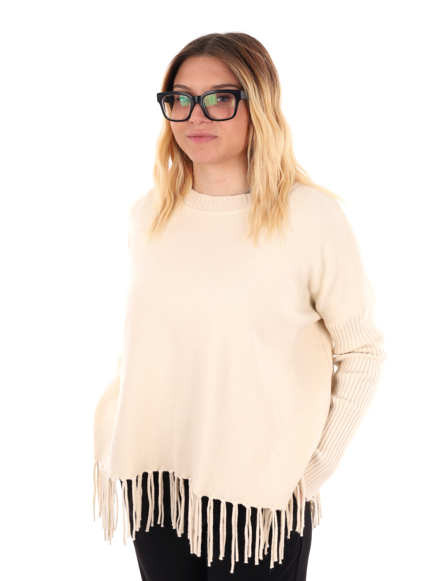 MAGLIA CON FRANGE MISS LOVE DA DONNA PANNA