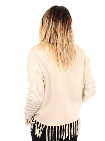 MAGLIA CON FRANGE MISS LOVE DA DONNA PANNA