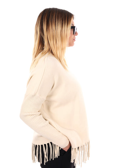 MAGLIA CON FRANGE MISS LOVE DA DONNA PANNA