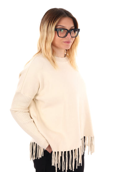 MAGLIA CON FRANGE MISS LOVE DA DONNA PANNA