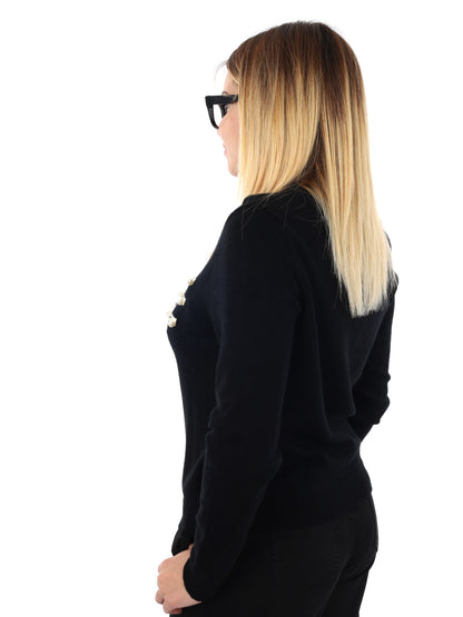 MAGLIA CON SCRITTA MISS LOVE DA DONNA NERO