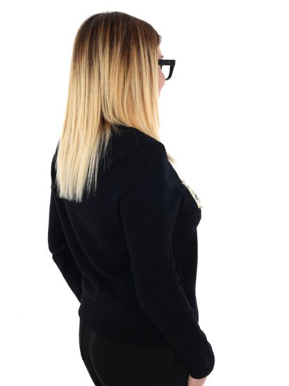 MAGLIA CON SCRITTA MISS LOVE DA DONNA NERO