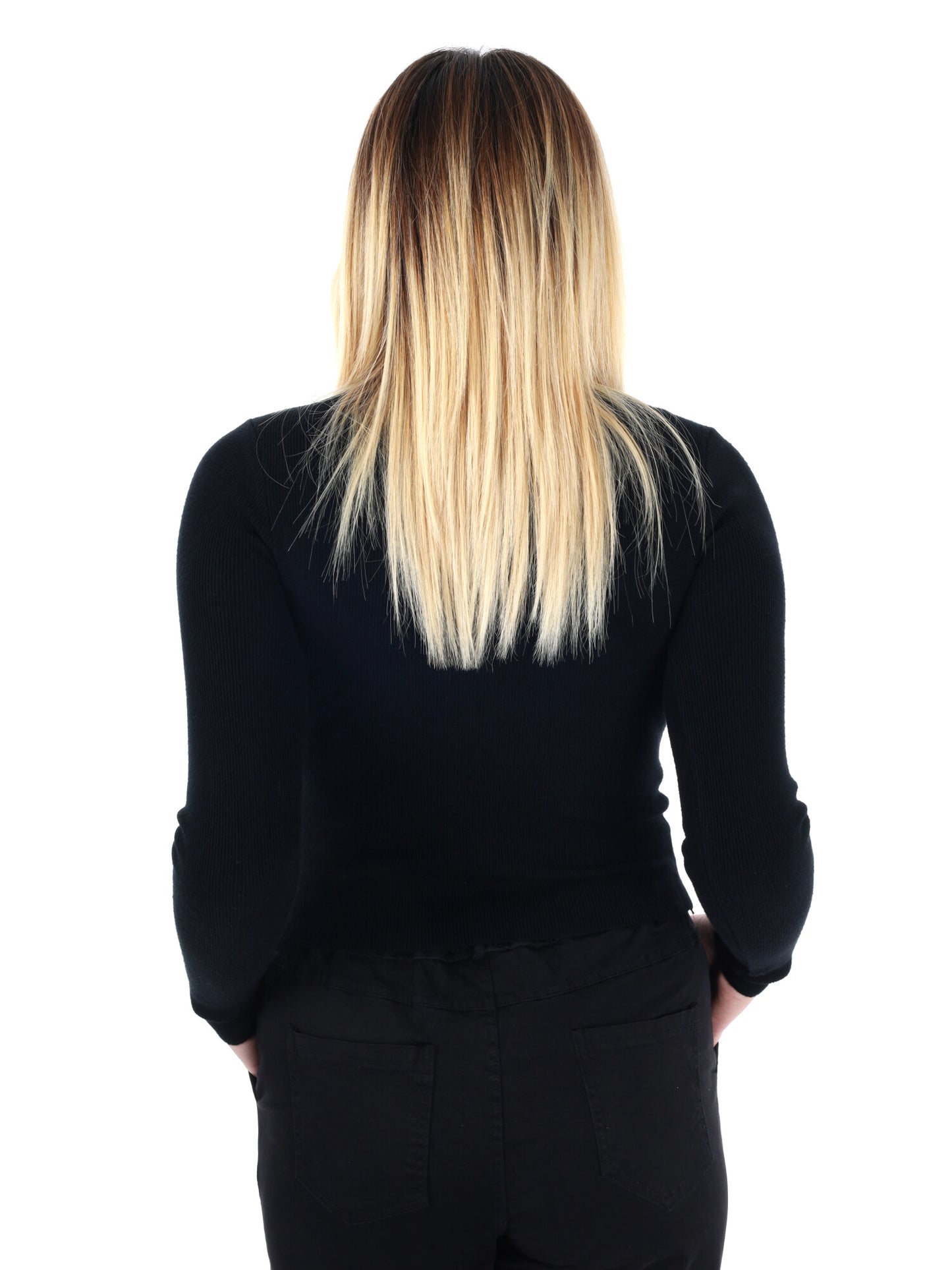 MAGLIA A MANICHE LUNGHE CROP CON STRASS MISS LOVE DA DONNA NERO