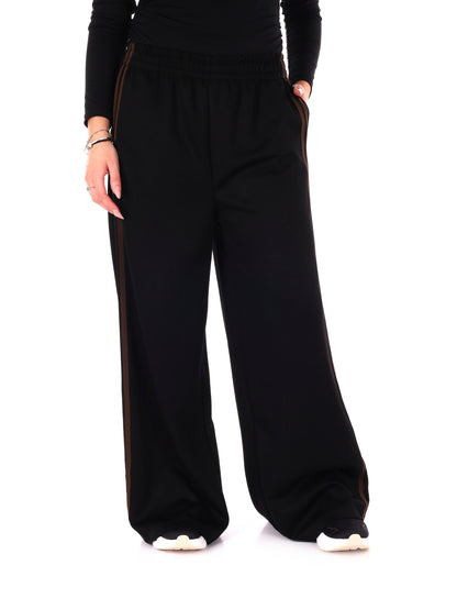 PANTALONE CON BANDE MISS LOVE DA DONNA NERO