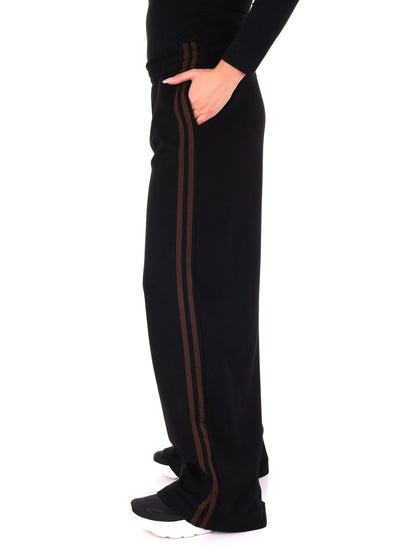 PANTALONE CON BANDE MISS LOVE DA DONNA NERO