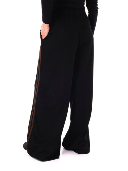 PANTALONE CON BANDE MISS LOVE DA DONNA NERO