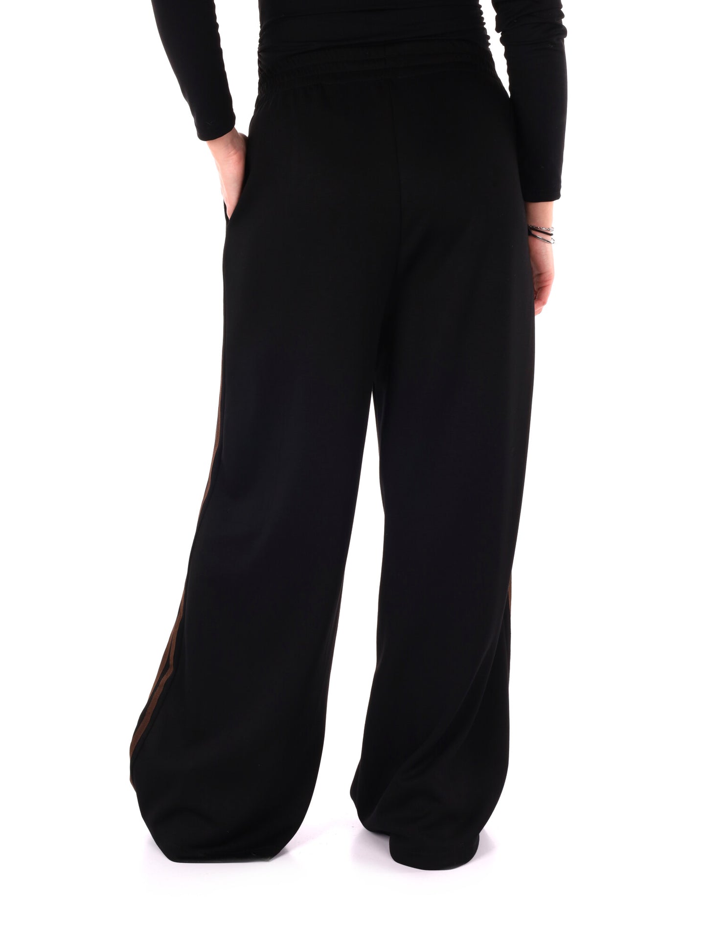 PANTALONE CON BANDE MISS LOVE DA DONNA NERO