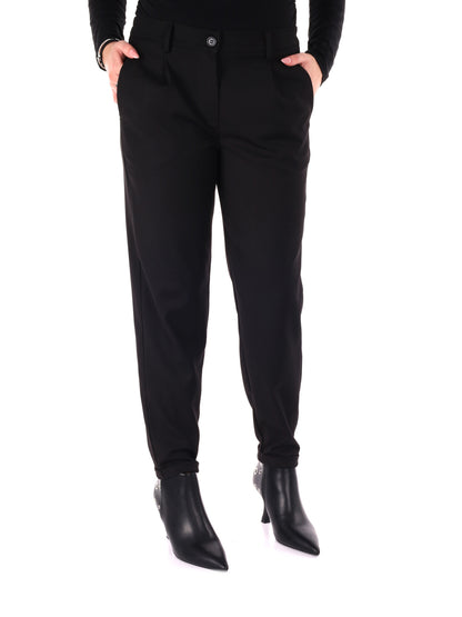 PANTALONE CON RISVOLTINO MISS LOVE DA DONNA NERO