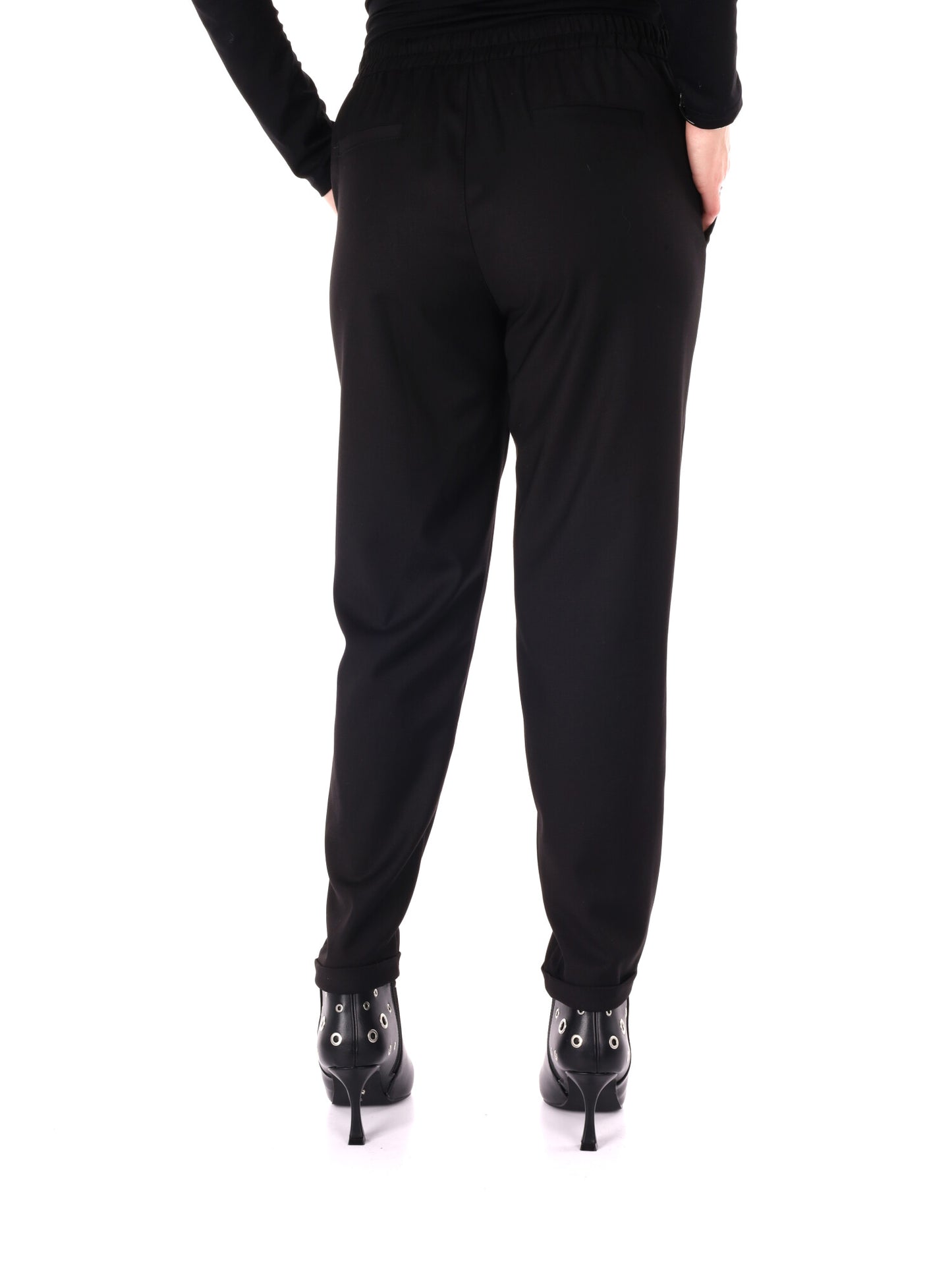 PANTALONE CON RISVOLTINO MISS LOVE DA DONNA NERO