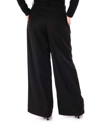PANTALONE CON PINCES WIDE LEG MISS LOVE DA DONNA NERO