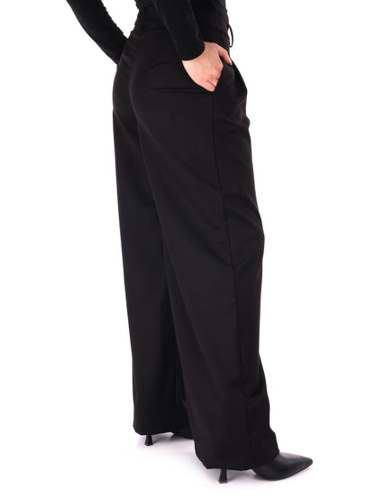 PANTALONE CON PINCES WIDE LEG MISS LOVE DA DONNA NERO