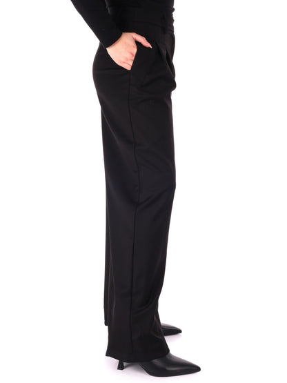 PANTALONE CON PINCES WIDE LEG MISS LOVE DA DONNA NERO