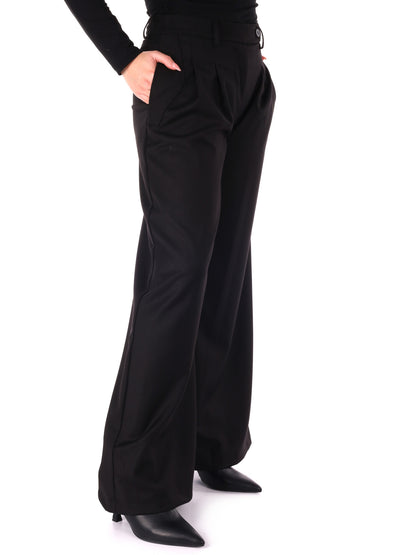 PANTALONE CON PINCES WIDE LEG MISS LOVE DA DONNA NERO