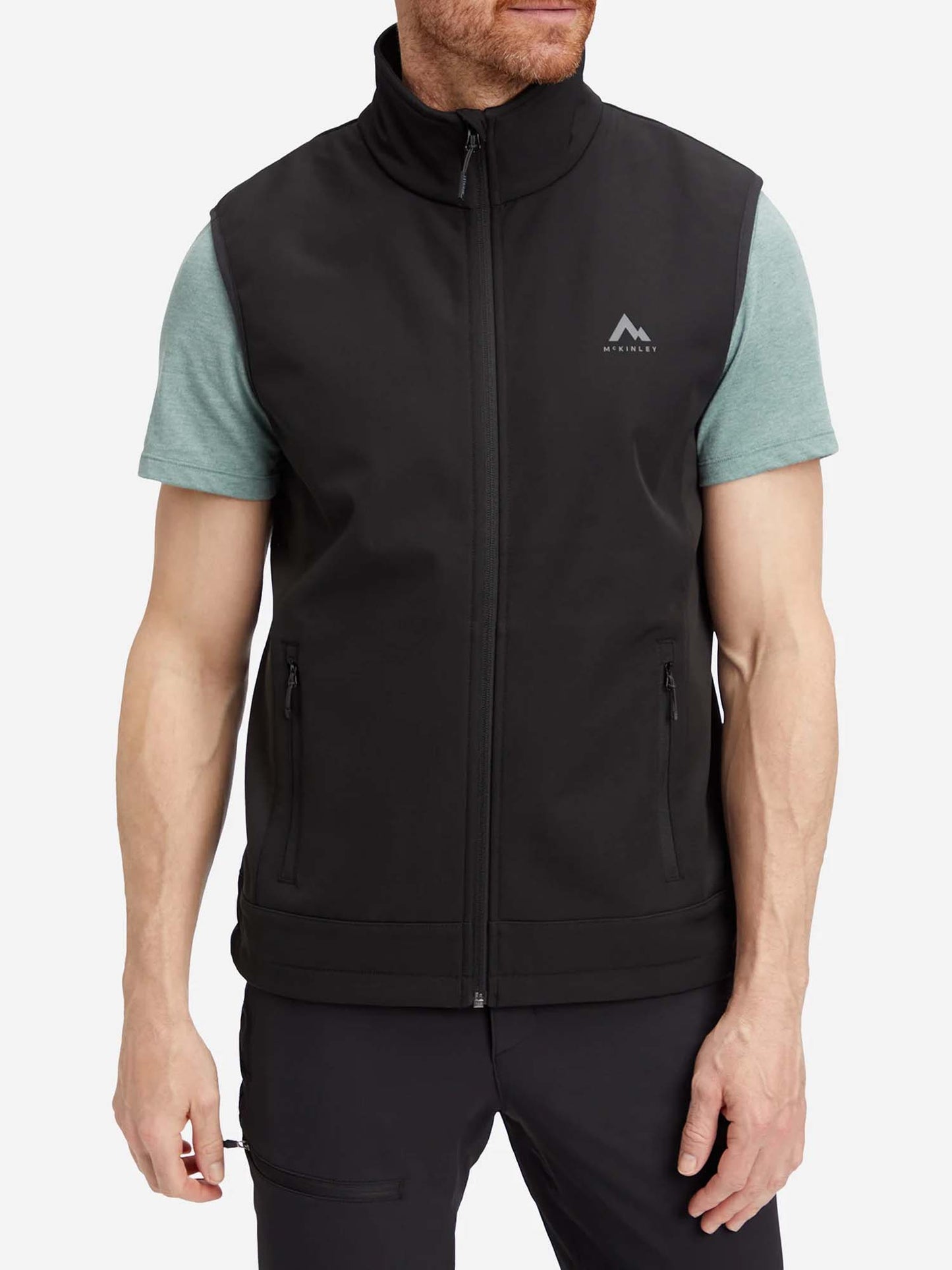 Mckinley Lusaka II, giacca softshell uomo nera per primavera-estate