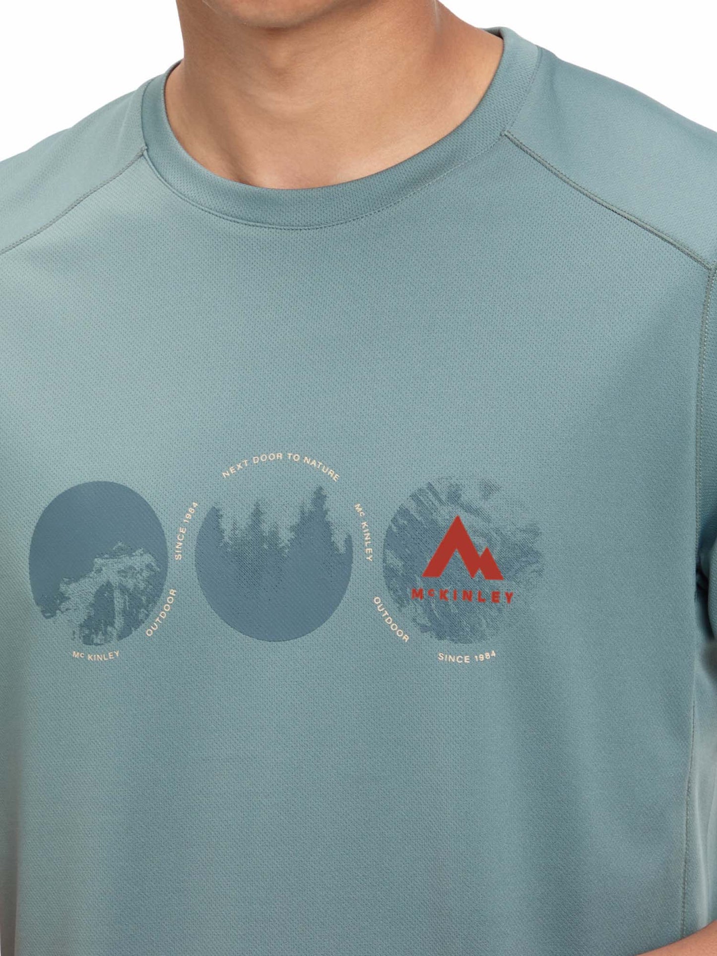 McKinley Fabi II, t-shirt maniche corte uomo azzurra