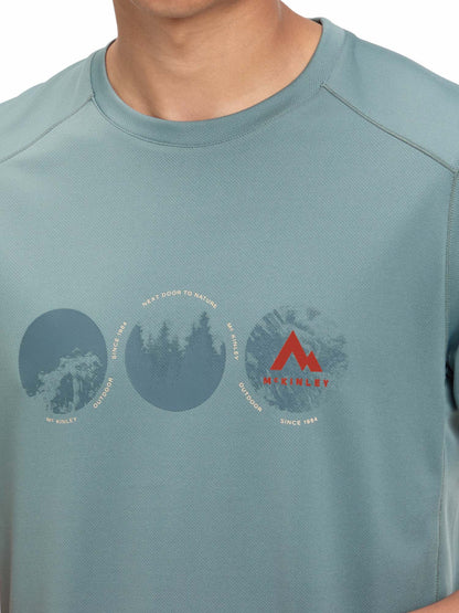 McKinley Fabi II, t-shirt maniche corte uomo azzurra