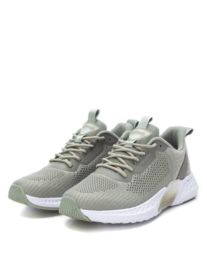 Sneakers sportive donna Refresh in tessuto kaki con suola in gomma