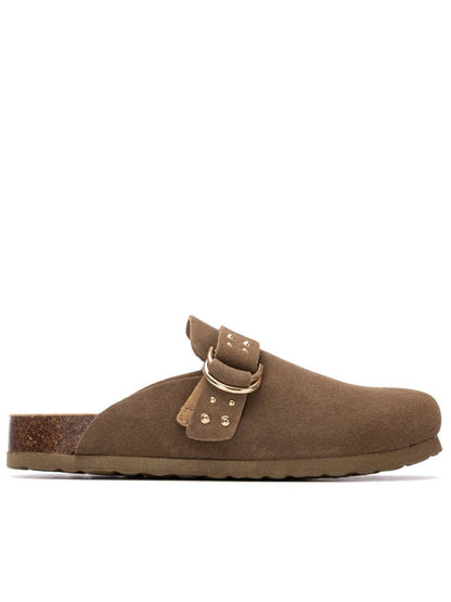 Sandalo Refresh Sabo donna in morbido suede fango