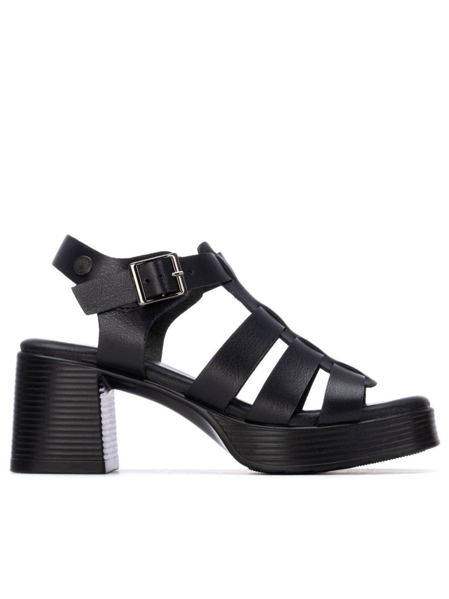 Refresh sandalo elegante da donna nero con tacco medio