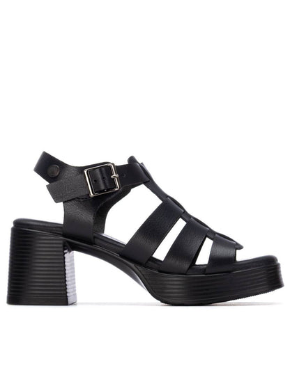 Refresh sandalo elegante da donna nero con tacco medio