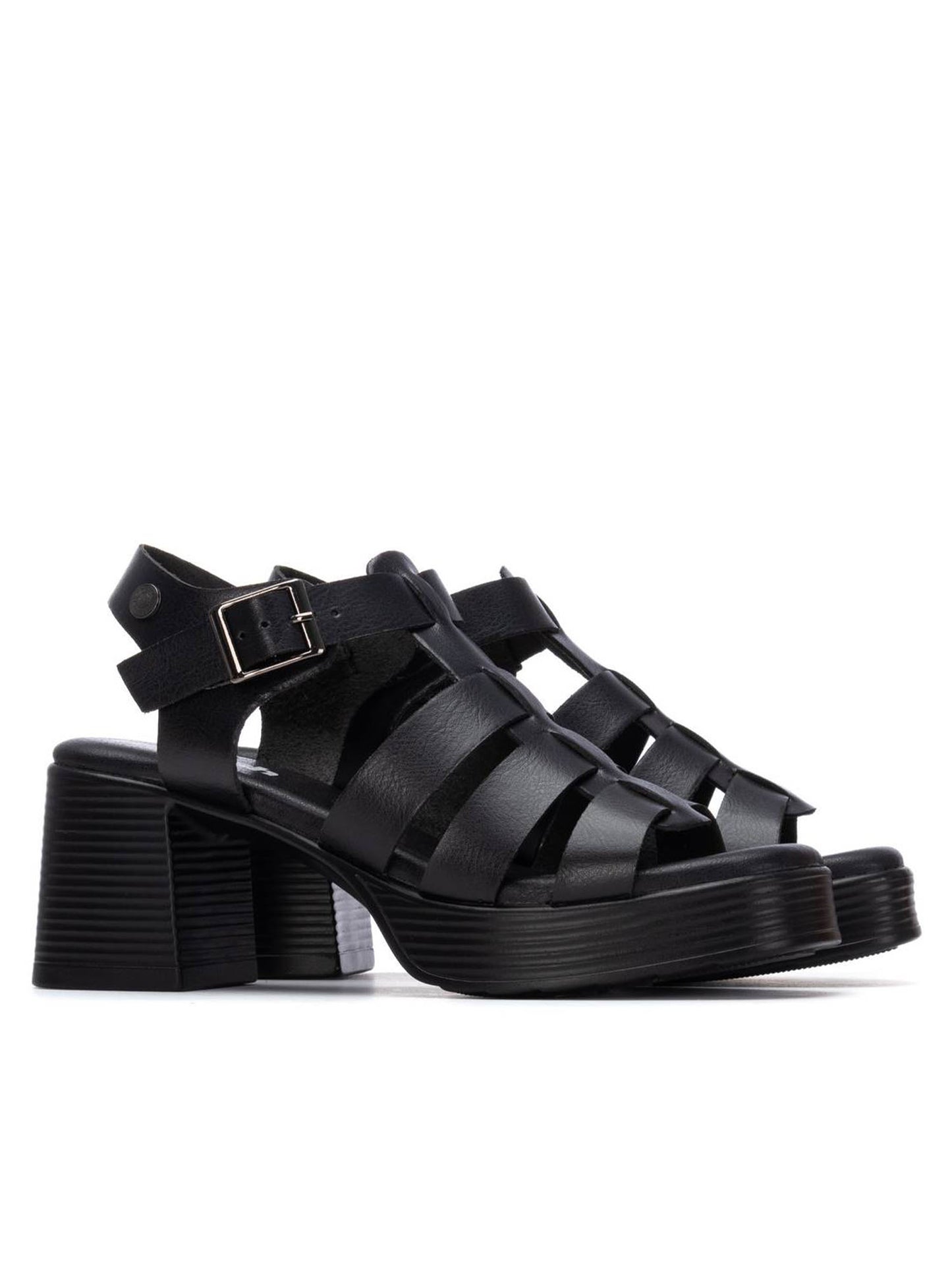 Refresh sandalo elegante da donna nero con tacco medio