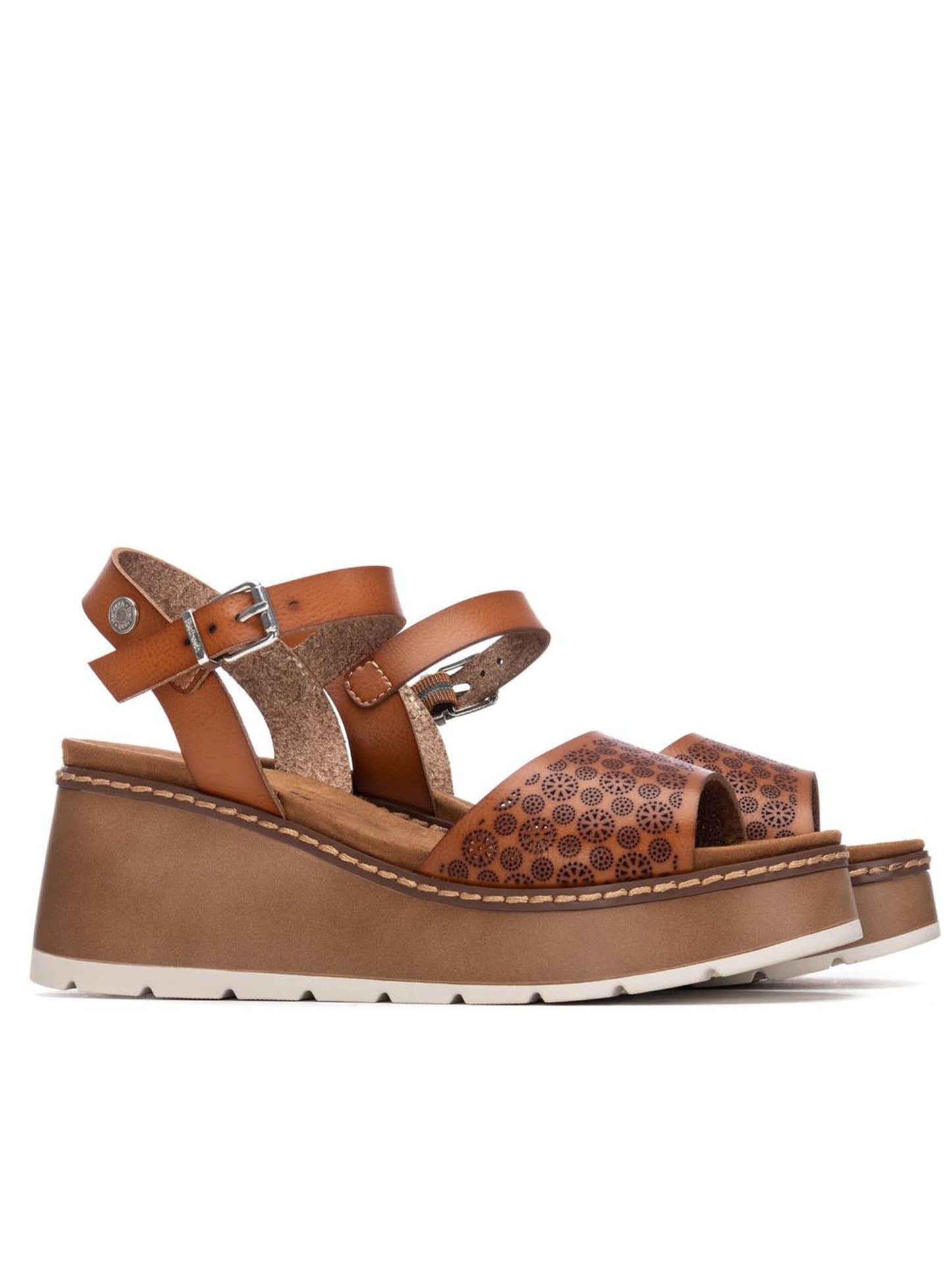 Sandalo da donna Refresh beige con zeppa comoda per primavera estate