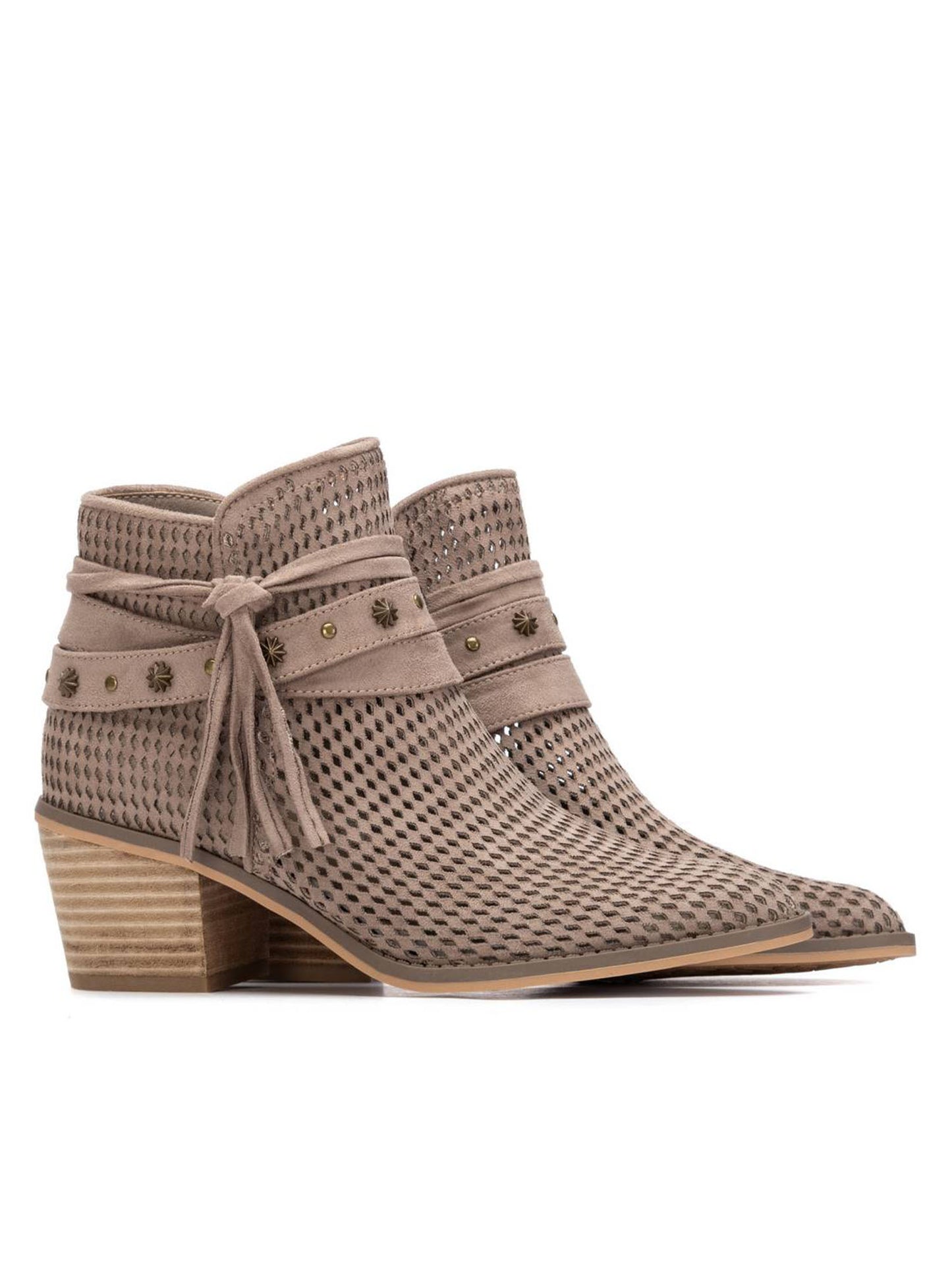 Stivaletti donna Refresh in pelle scamosciata color fango versatili