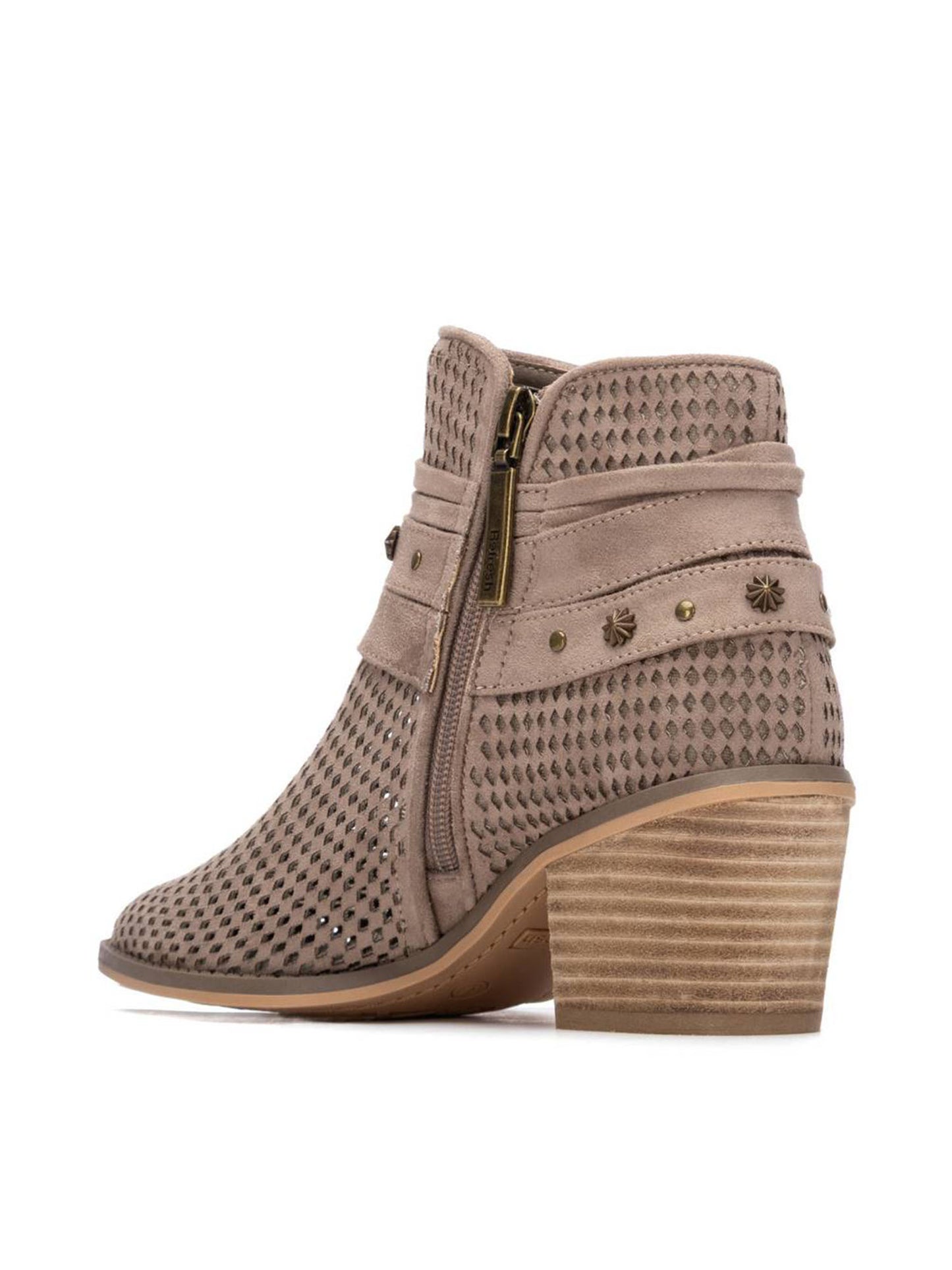 Stivaletti donna Refresh in pelle scamosciata color fango versatili