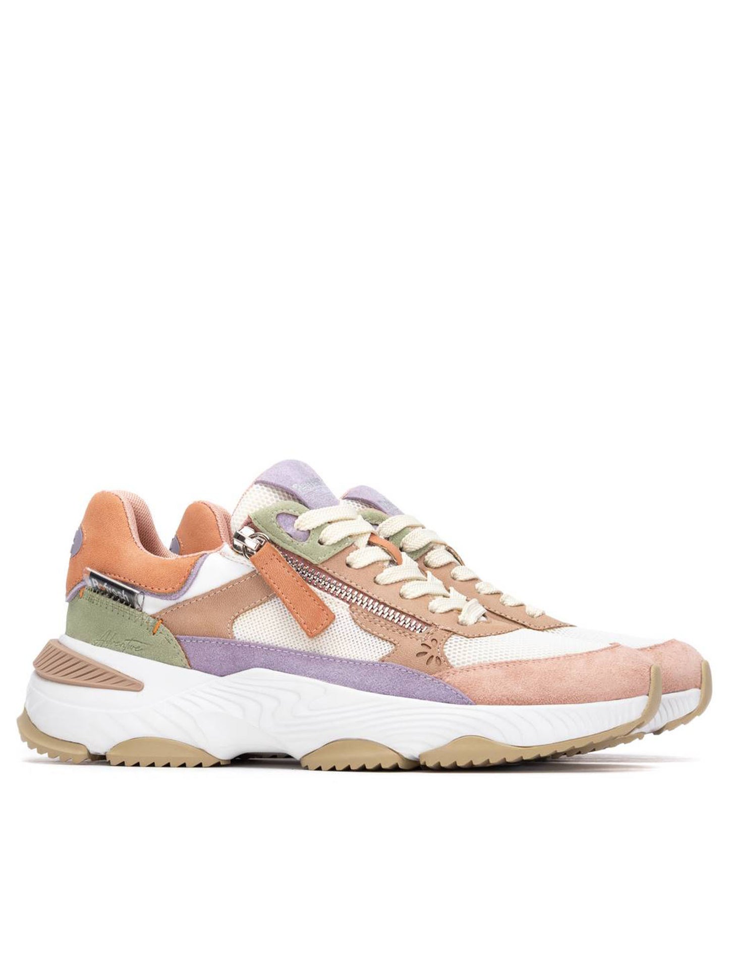 Sneakers Refresh donna beige con suola voluminosa in gomma