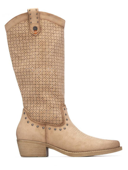Refresh 175292, stivaletti beige da donna per la primavera estate