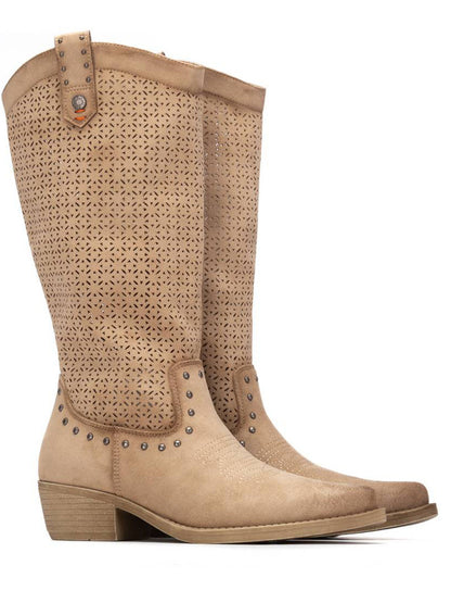 Refresh 175292, stivaletti beige da donna per la primavera estate