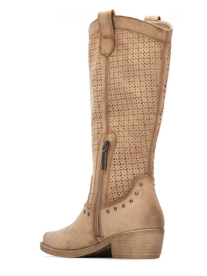 Refresh 175292, stivaletti beige da donna per la primavera estate