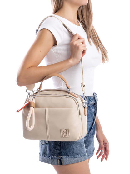 Borsa a tracolla Refresh beige donna elegante e versatile