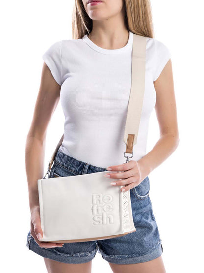 Borsa bandolera Refresh bianca da donna dal design moderno e versatile