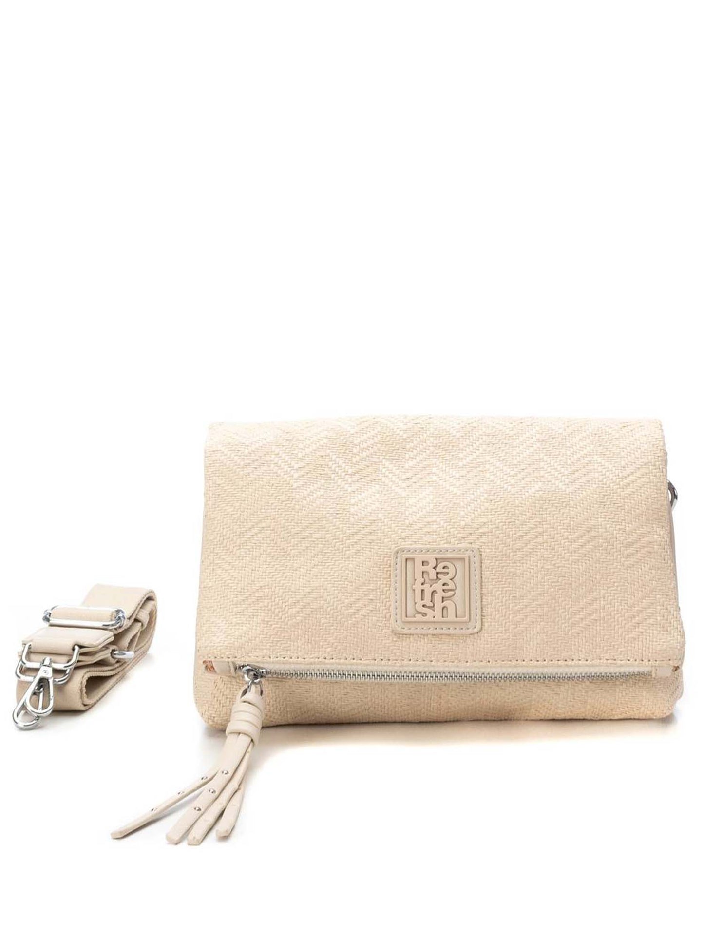 Borsa a tracolla Refresh in tessuto beige da donna